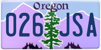 OR license plate 026JSA