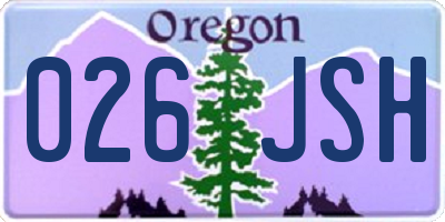 OR license plate 026JSH