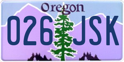 OR license plate 026JSK