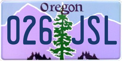 OR license plate 026JSL
