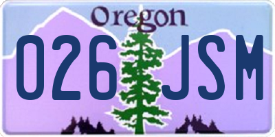 OR license plate 026JSM