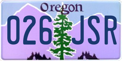 OR license plate 026JSR