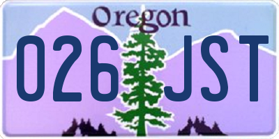 OR license plate 026JST