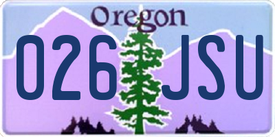 OR license plate 026JSU
