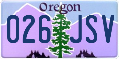OR license plate 026JSV
