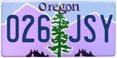 OR license plate 026JSY
