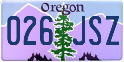 OR license plate 026JSZ