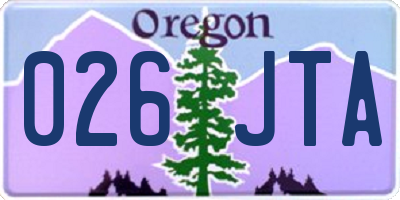 OR license plate 026JTA