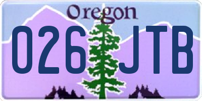 OR license plate 026JTB