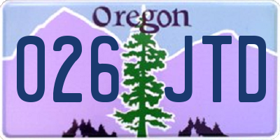 OR license plate 026JTD