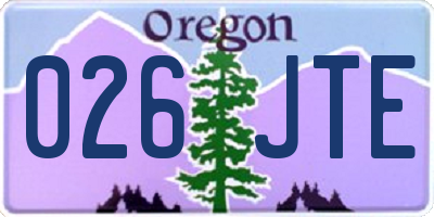OR license plate 026JTE