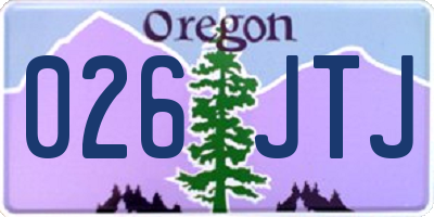 OR license plate 026JTJ