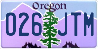 OR license plate 026JTM