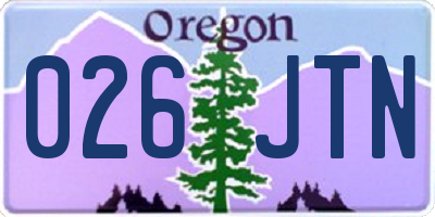 OR license plate 026JTN