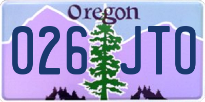 OR license plate 026JTO