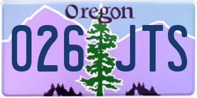 OR license plate 026JTS