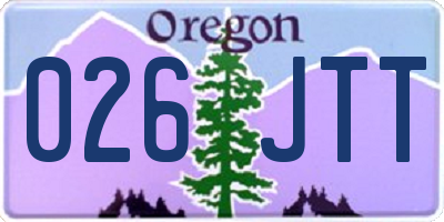 OR license plate 026JTT