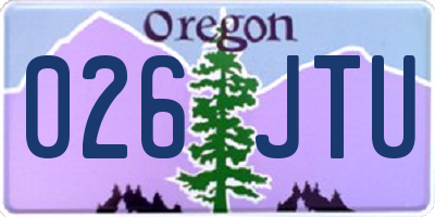 OR license plate 026JTU