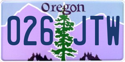 OR license plate 026JTW