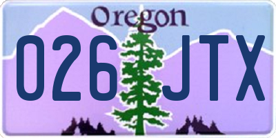 OR license plate 026JTX