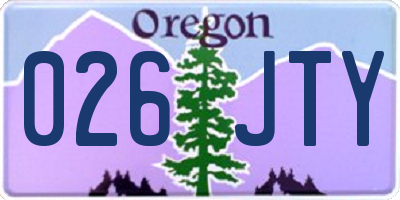 OR license plate 026JTY
