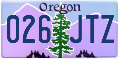 OR license plate 026JTZ