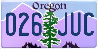 OR license plate 026JUC
