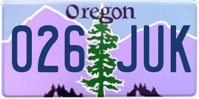OR license plate 026JUK