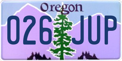 OR license plate 026JUP