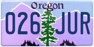 OR license plate 026JUR