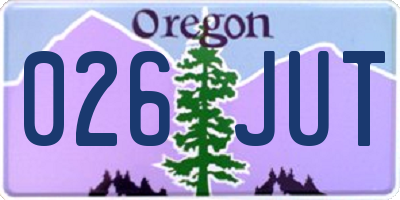 OR license plate 026JUT