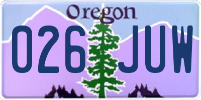OR license plate 026JUW