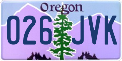 OR license plate 026JVK