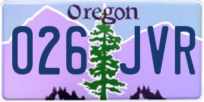 OR license plate 026JVR