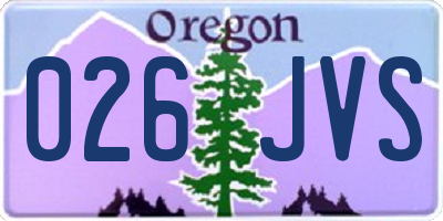 OR license plate 026JVS