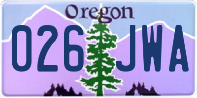 OR license plate 026JWA