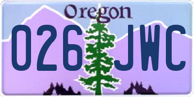OR license plate 026JWC