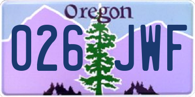 OR license plate 026JWF
