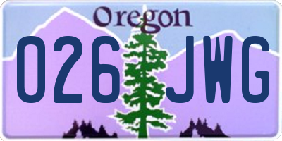 OR license plate 026JWG