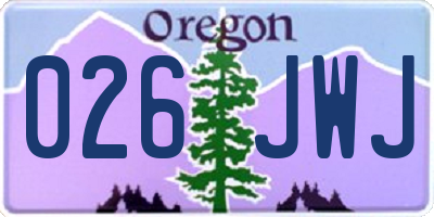 OR license plate 026JWJ
