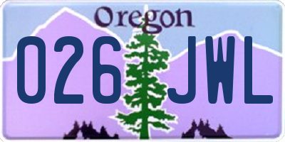 OR license plate 026JWL
