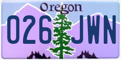 OR license plate 026JWN