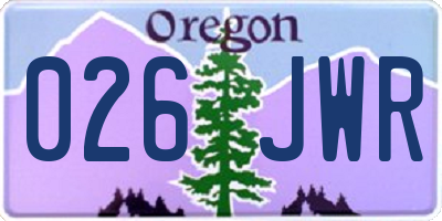 OR license plate 026JWR