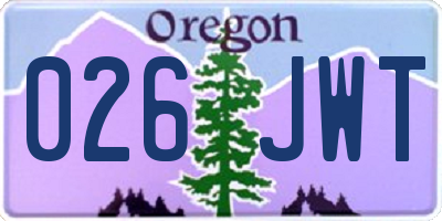 OR license plate 026JWT