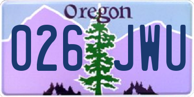 OR license plate 026JWU