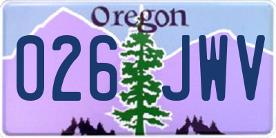 OR license plate 026JWV