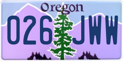 OR license plate 026JWW