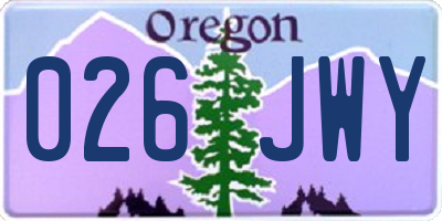 OR license plate 026JWY