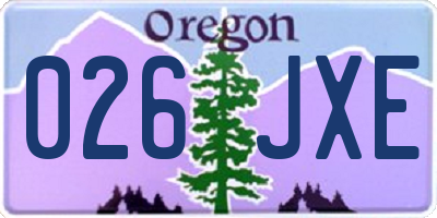 OR license plate 026JXE