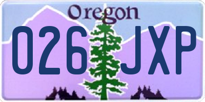 OR license plate 026JXP